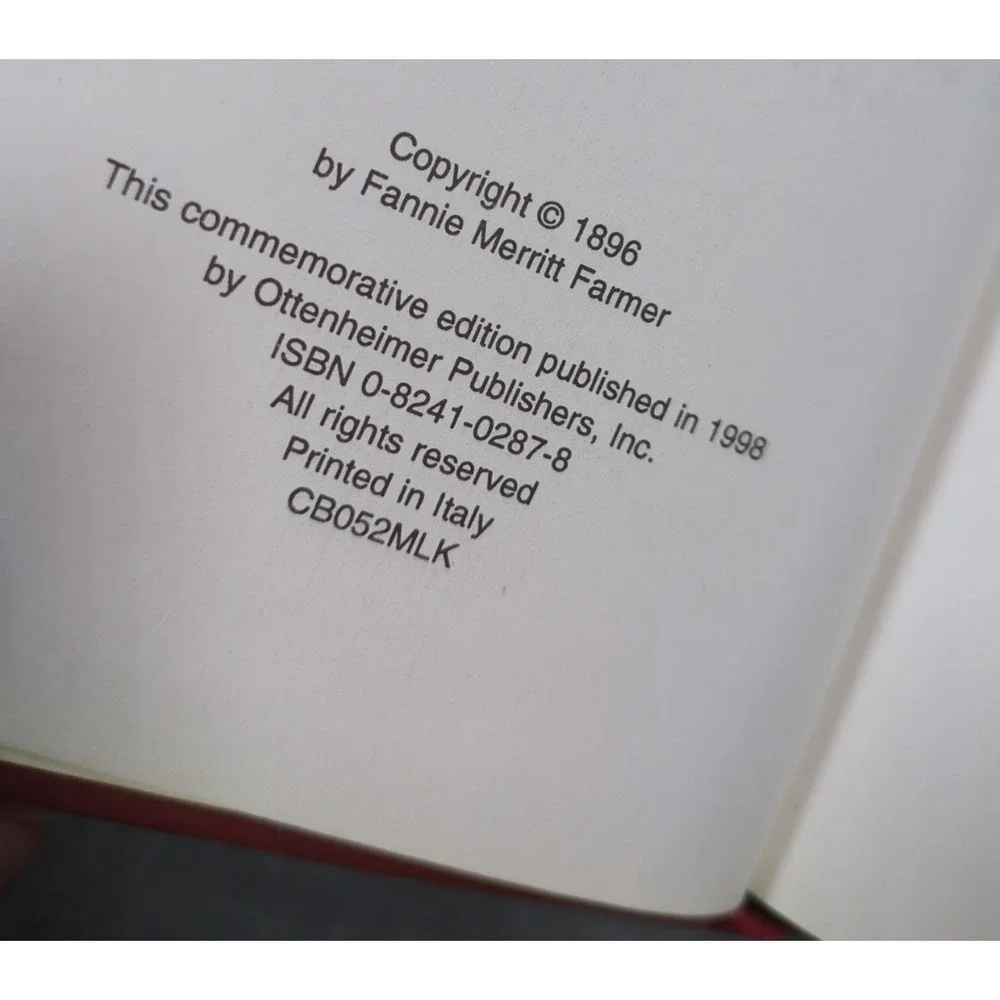 Fannie Farmer Cookbook Leather Bound All Edges Gilt (AEG) 1996 Commemorative Ed.